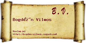 Bogdán Vilmos névjegykártya